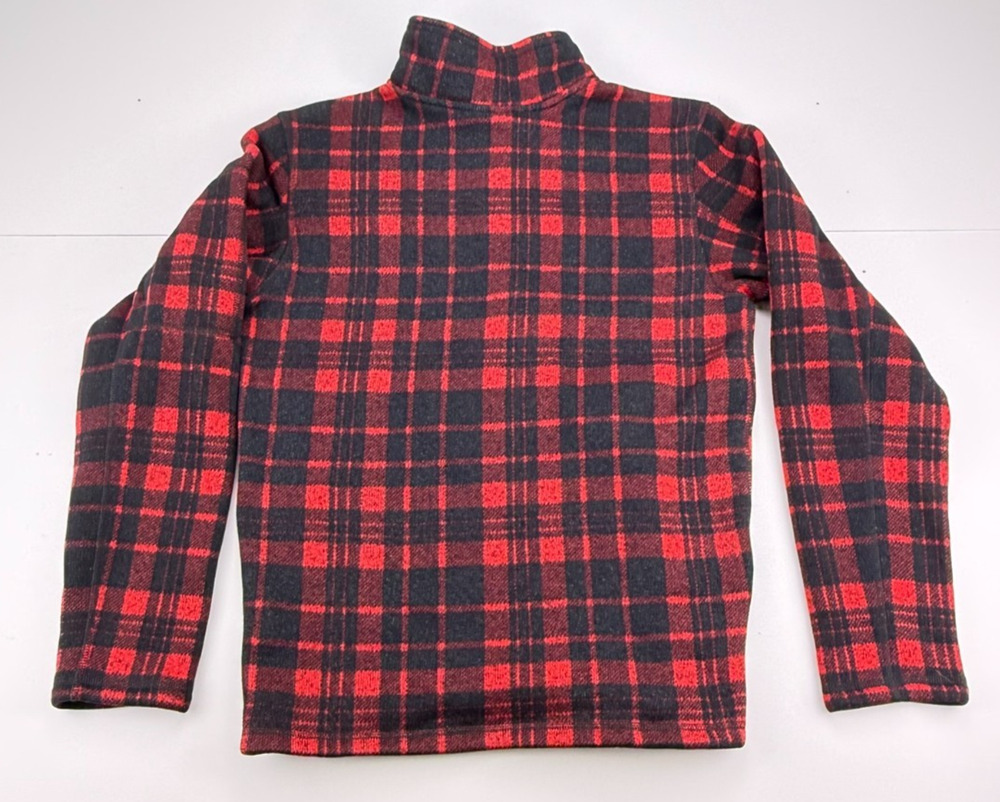 The North Face Gordon Lyons 1/4 Zip Fleece Men's S Red Black Plaid Pullover